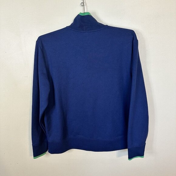 Gap Mens Navy Blue Zip Up Jacket Green Large Collar Pockets Preppy - Picture 5 of 10